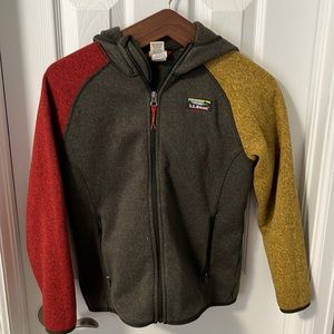 L.L. Bean Fleece Sweater, Hooded Colorblock (M10-12)